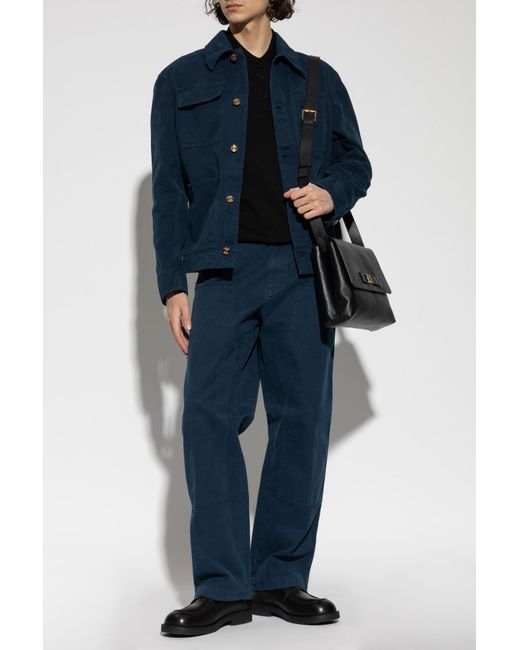 Versace Blue Polo With Patch for men