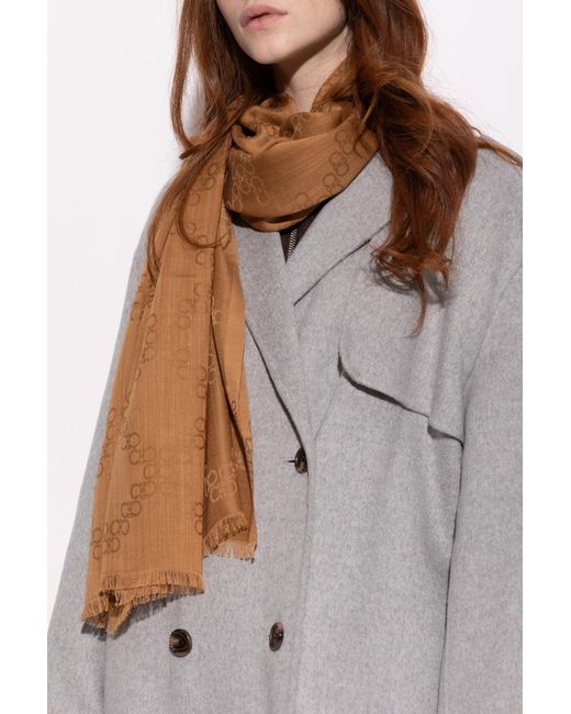 Ferragamo Brown Scarf With Monogram