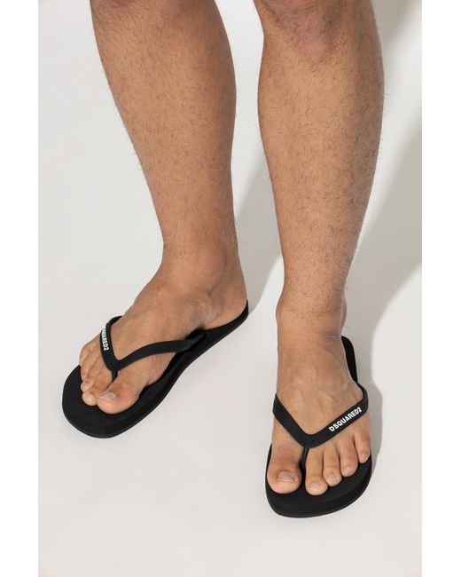 DSquared² White Slides With Logo for men