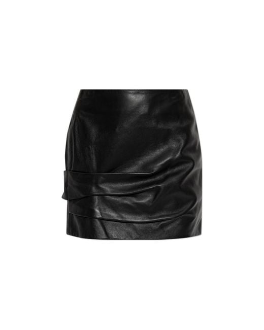 Isabel Marant Black Leather Skirt "Agnes"