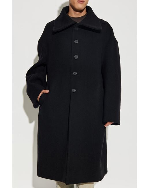 Rick Owens Black Wool Coat for men