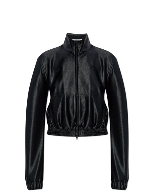 T By Alexander Wang Black Trousers With A Shimmering Finish