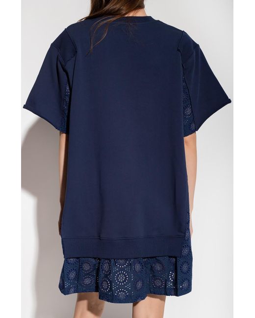 Chloé Kids broderie anglaise trim shorts - Blue