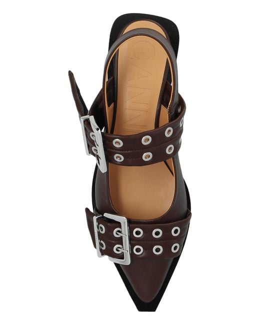 Ganni Brown Shoes With Buckles