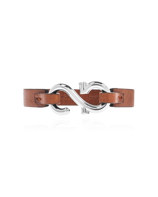 Ferragamo Brown Leather Bracelet for men