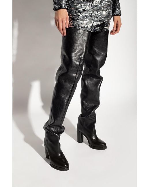 Isabel Marant Leather 'lurna' Over-the-knee Boots in Black | Lyst