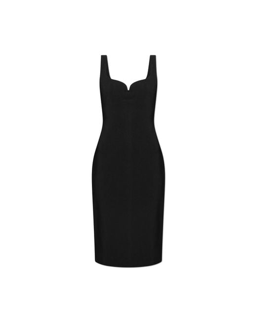 Versace Black Fitted Dress With Spaghetti Straps