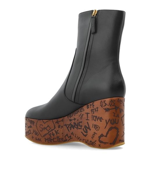 Chloé Black 'Maxime' Wedge Ankle Boots