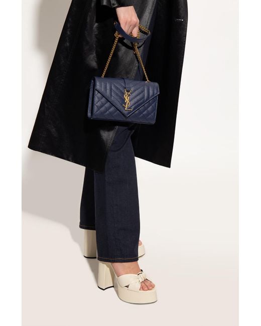 Saint Laurent envelope Small Shoulder Bag in Blue Lyst