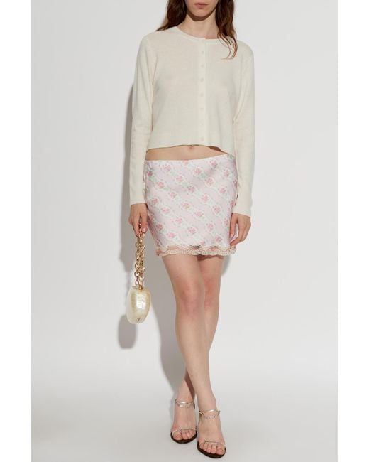 LoveShackFancy White Cashmere Cardigan 'Cameyrn'