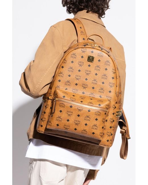 MCM Brown Backpack With Logo for men