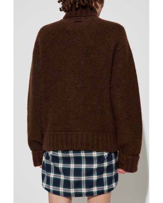 DSquared² Brown Wool Turtleneck Sweater