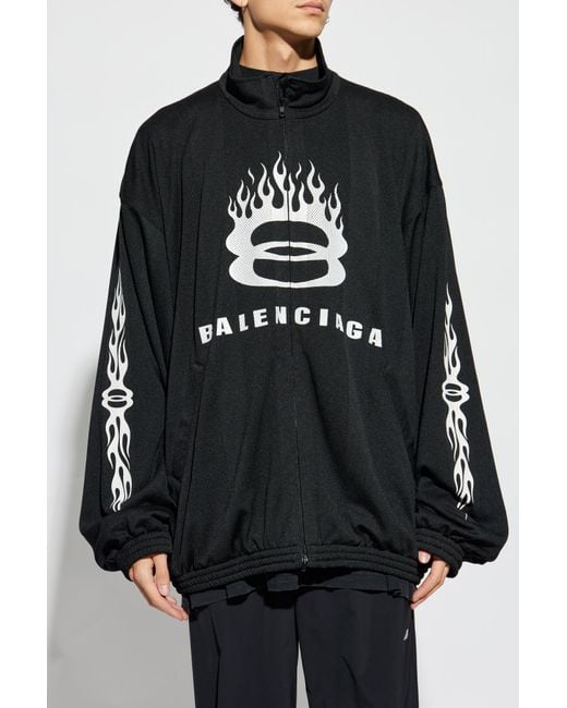 Balenciaga Black Jacket With Printed Logo for men