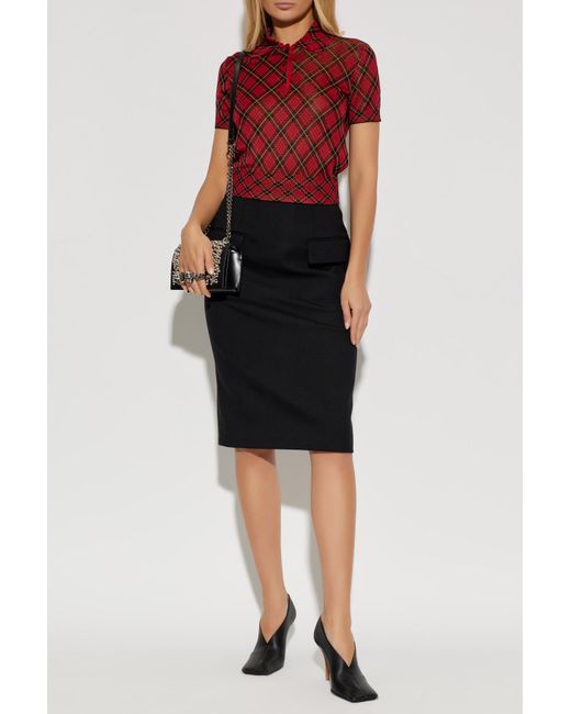 McQueen Red Checked Pattern Polo
