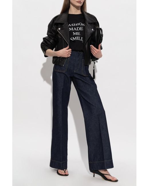 Victoria Beckham Black T-Shirt With Print