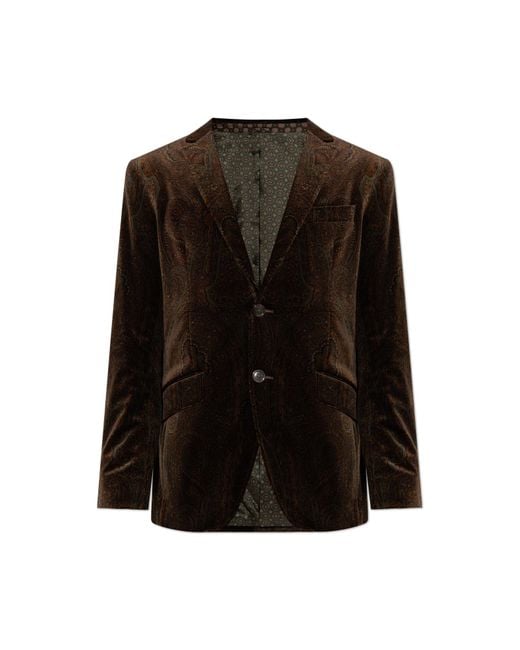 Etro Black Velvet Blazer for men