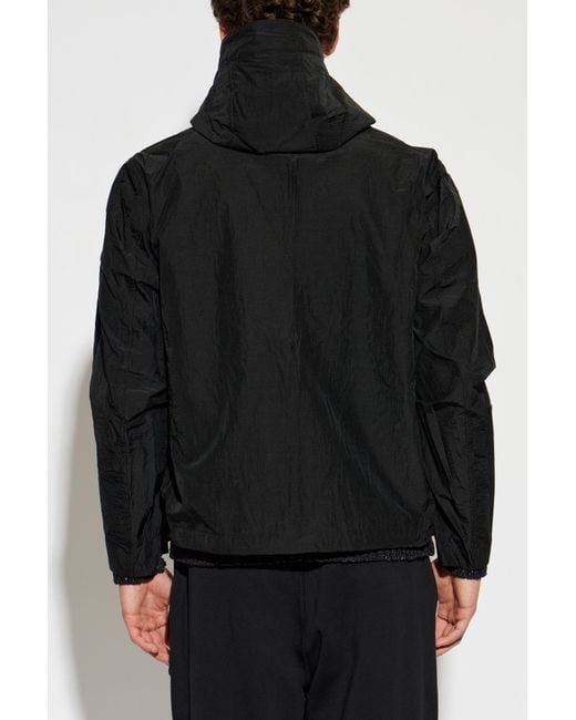 Stone Island Black Jacket With Logo Patch for men