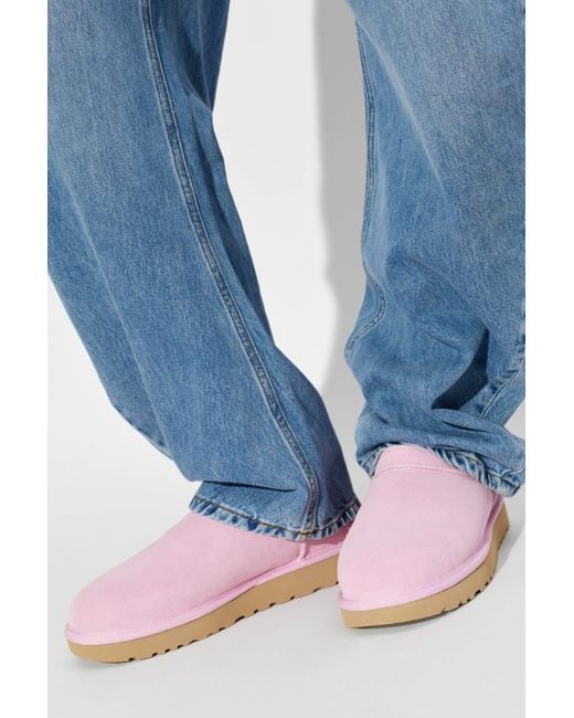 Ugg Pink Suede Shoes 'Classic Micro'