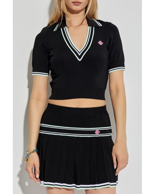 Casablanca Black Polo With Logo Patch