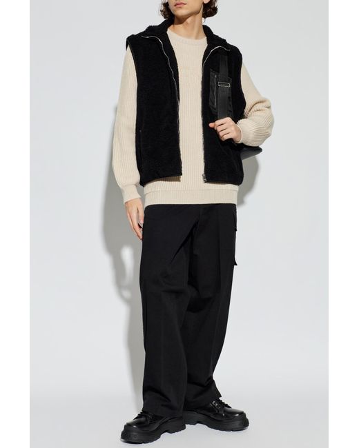 Fendi Black Wool Sweater With Logo for men