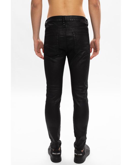 DIESEL Waxed Jeans in Black for Men | Lyst