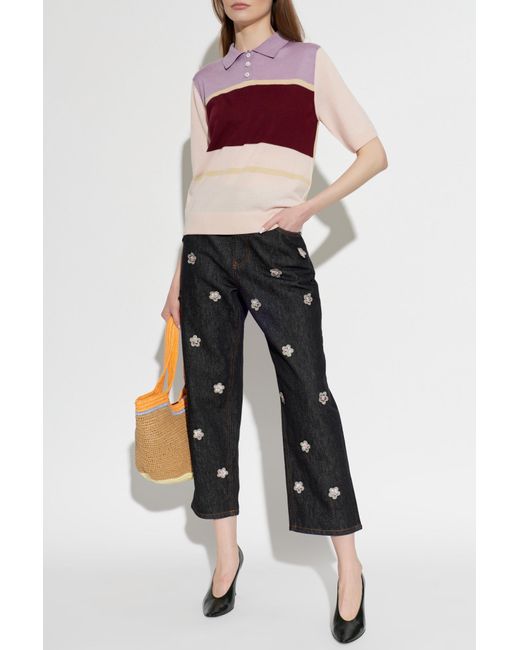 Marni Purple Wool Polo Sweater