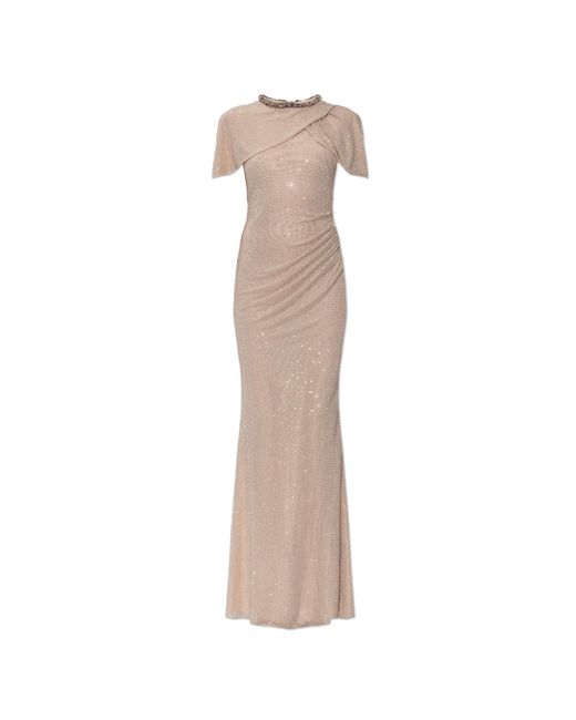 Self-Portrait White Long Sequin Dress