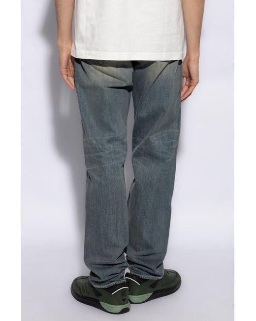 KENZO Blue 'asagao' Straight Leg Jeans, for men