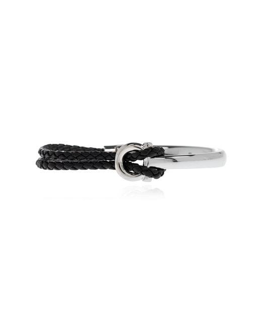 Ferragamo Black Bracelet With Logo for men