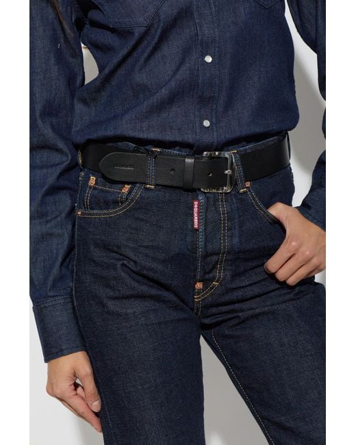 DSquared² Black Leather Belt