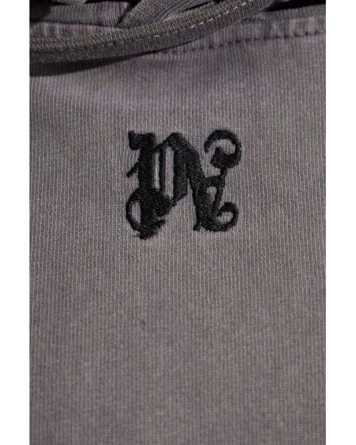 Palm Angels Gray Trousers With Stitching On The Legs for men