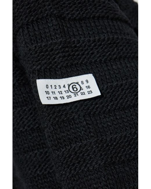 MM6 by Maison Martin Margiela Black Cardigan With Wool Trim for men