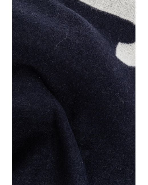 Jacquemus Blue Wool Scarf With Logo