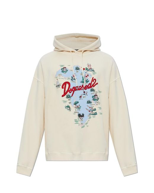 DSquared² White Sweatshirt With Logo for men