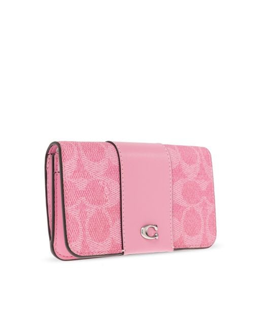 COACH Wallet With Logo, in Pink | Lyst