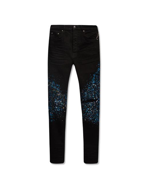 Amiri Denim Paintsplatter Jeans in Black for Men Lyst