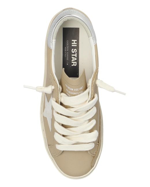 Golden Goose Deluxe Brand Natural Sports Shoes 'Hi Star Classic With List'