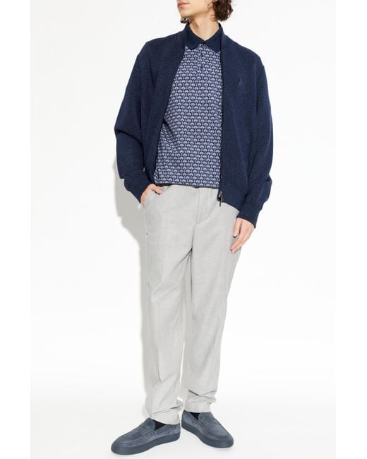 Etro Blue Sweatshirt With Embroidered Logo for men