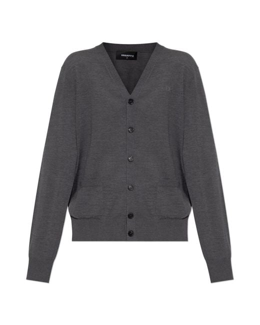 DSquared² Gray Wool Cardigan