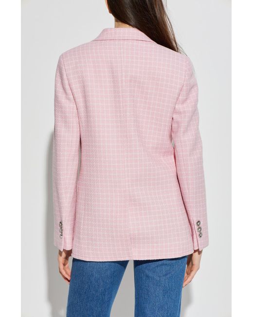 Versace Blue Checked Pattern Blazer