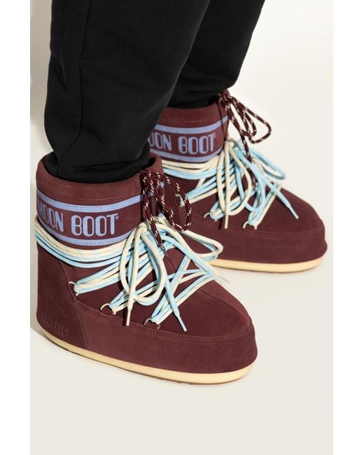 Moon Boot Red 'Icon Low' Snow Boots