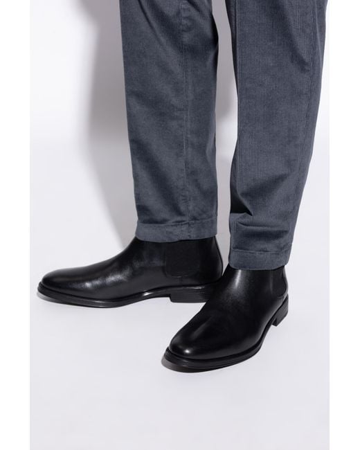 Paul Smith Black Leather Chelsea Boots 'Augustus' for men