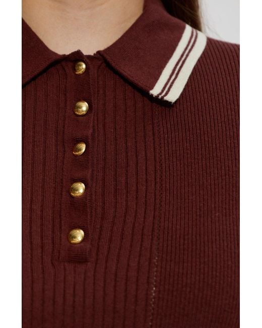 Rag & Bone Red Cotton Polo