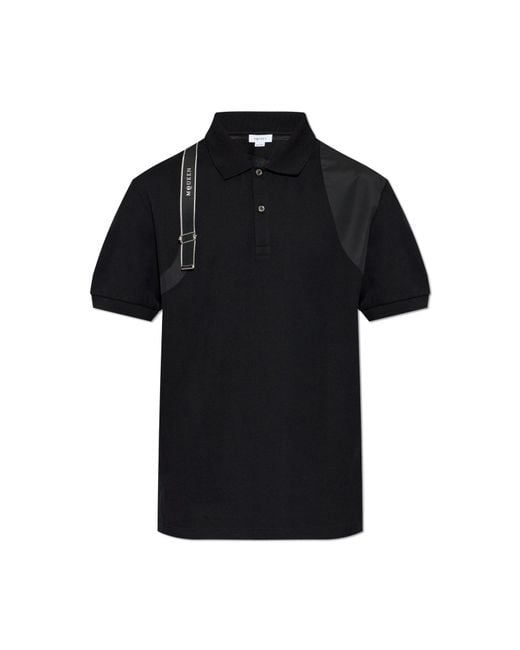 McQueen Black Polo With Logo for men