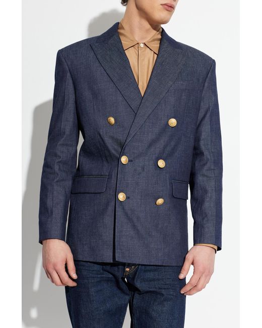 DSquared² Blue Double-Breasted Blazer for men