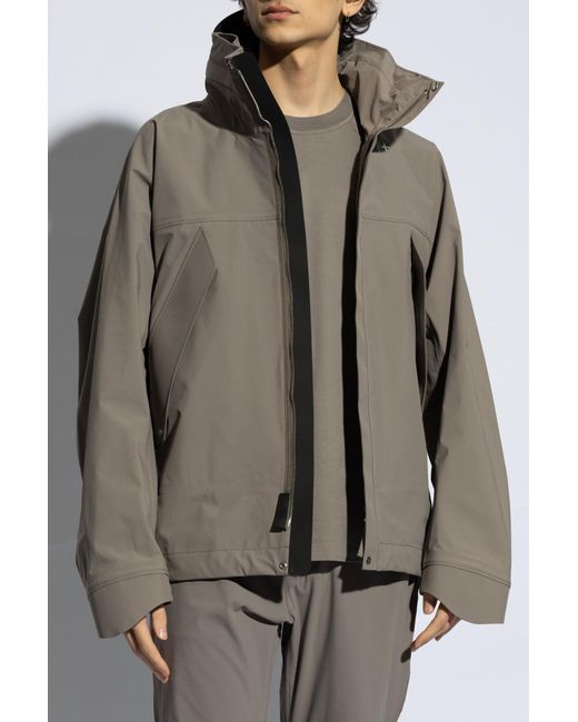 Stone Island Brown Hooded Rain Jacket, for men