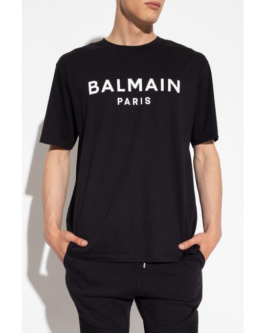 Balmain Black T-shirt With Logo, for men
