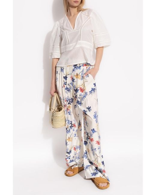 Munthe White Short Sleeve Top 'Florise'