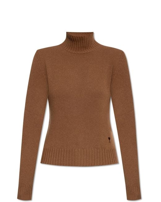 AMI Brown Wool Turtleneck