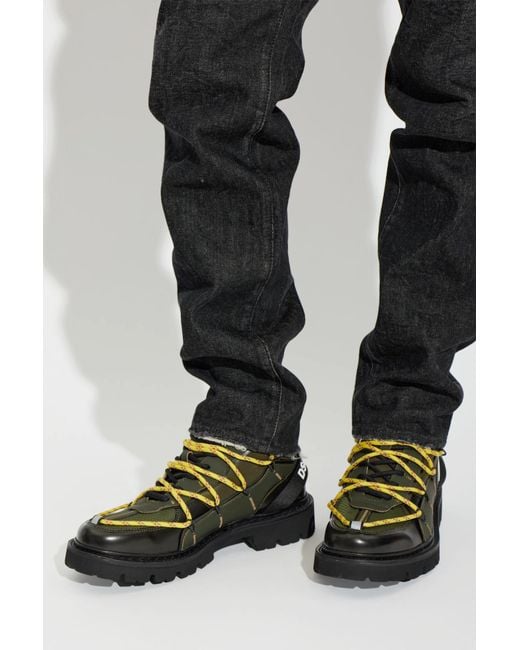 DSquared² Black Ankle Boots With Logo for men